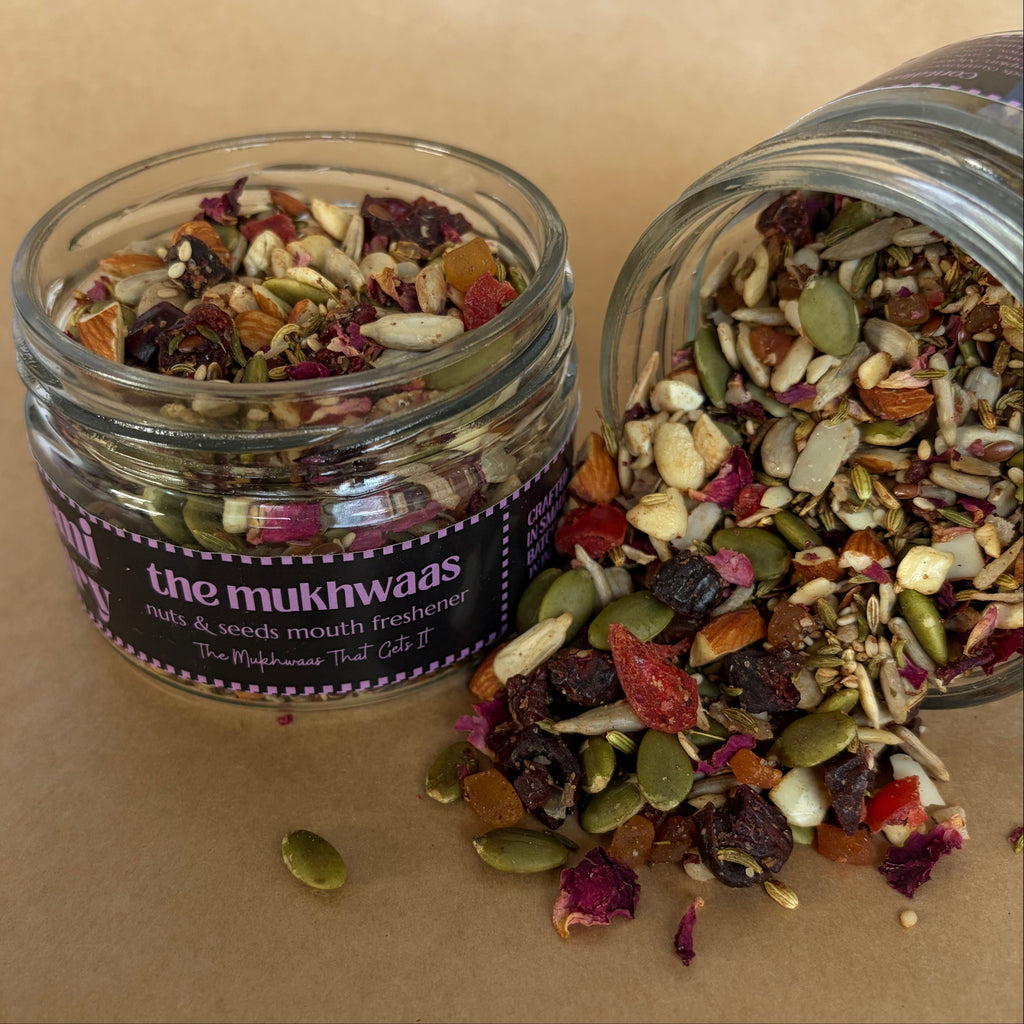 Alkemi Pantry Shahi Multi-Seed Mukhwas jar - healthy plant-based mouth freshener India