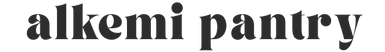Text 'alkemi pantry' in black on a white background
